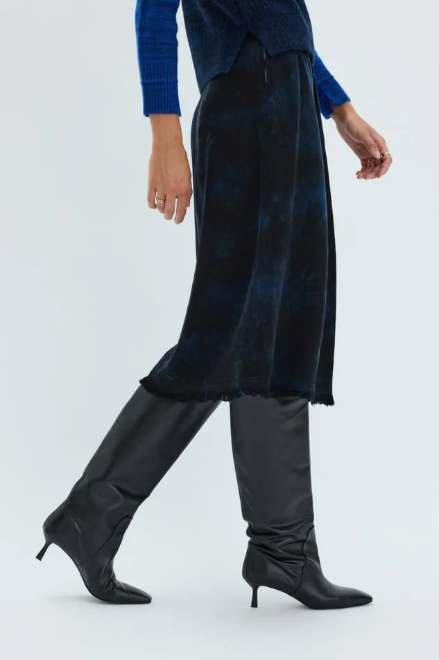 Raquel Allegra Bottoms Women Dark Indigo Denim Aurora Skirt