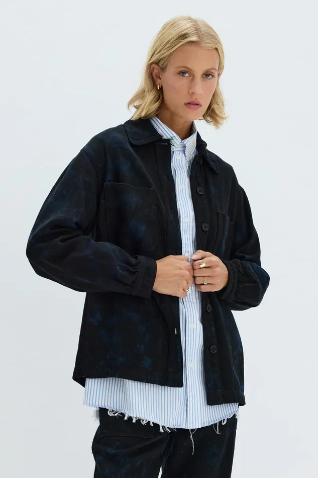 Raquel Allegra Bottoms Women Dark Indigo Denim Explorer Jacket