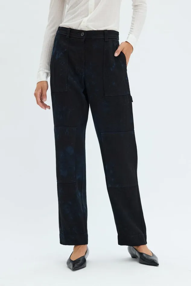 Raquel Allegra Bottoms Women Dark Indigo Denim Work Pant