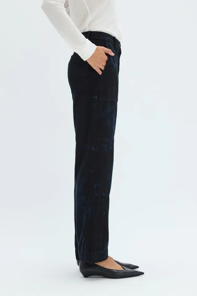 Raquel Allegra Bottoms Women Dark Indigo Denim Work Pant