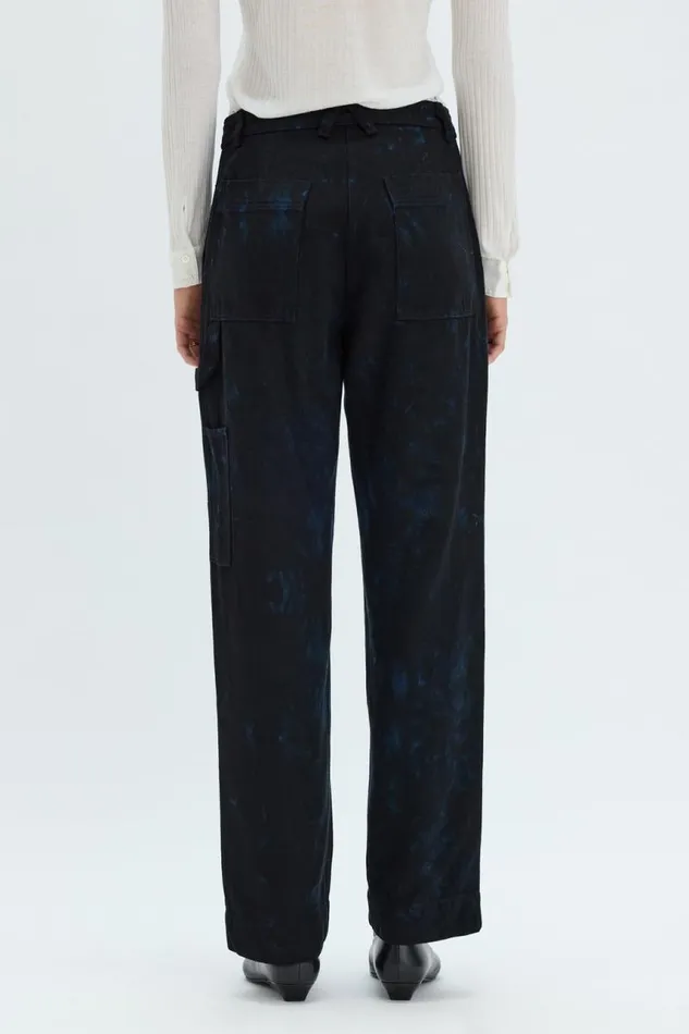 Raquel Allegra Bottoms Women Dark Indigo Denim Work Pant