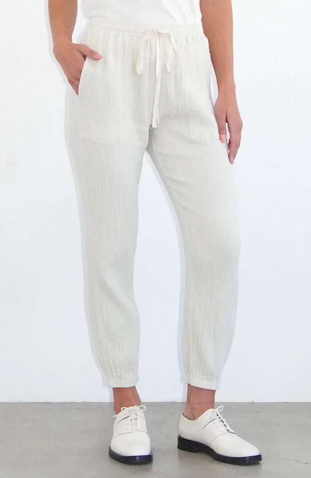 Raquel Allegra Bottoms Women Dirty White Tracker Pant