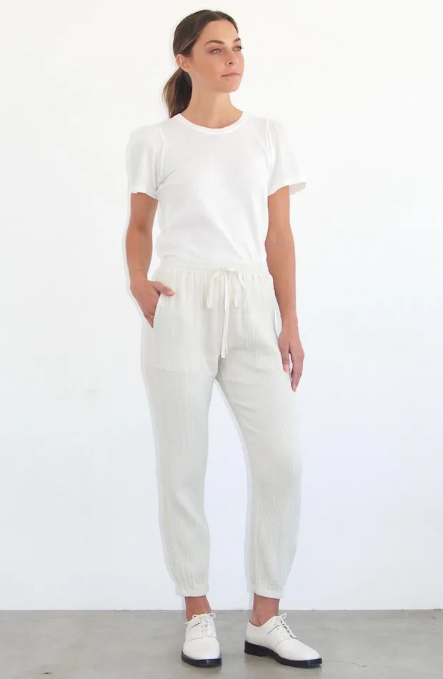 Raquel Allegra Bottoms Women Dirty White Tracker Pant