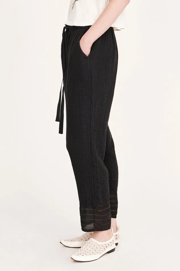 Raquel Allegra Bottoms Women Gauze Black Overland Pant