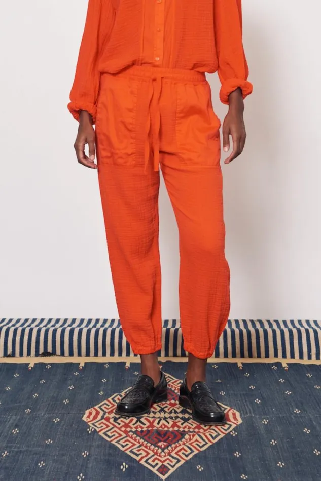Raquel Allegra Bottoms Women Gauze Tomato Cameroon Pant