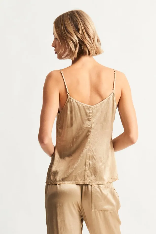 Raquel Allegra Bottoms Women Pebble Satin Sand Mona Cami