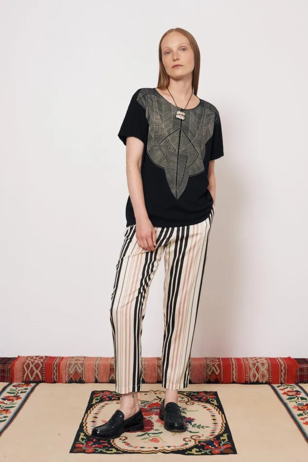 Raquel Allegra Bottoms Women Sueded Tencel Savanna Ecru Fez Pant