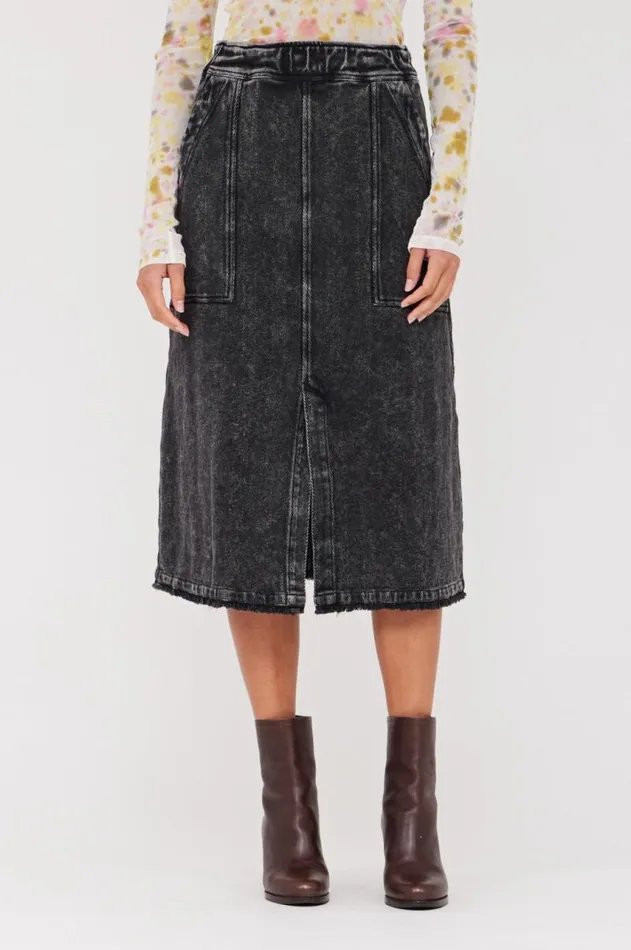 Raquel Allegra Bottoms Women Twill Black Work Skirt