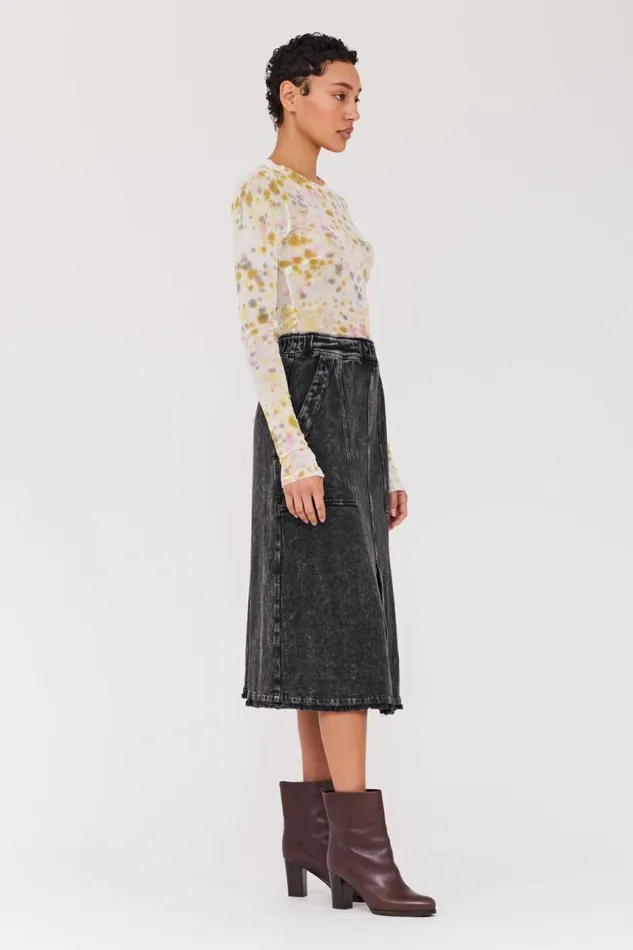 Raquel Allegra Bottoms Women Twill Black Work Skirt