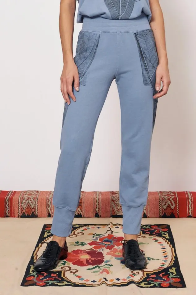 Raquel Allegra Bottoms Women Vintage Fleece French Blue Kongo Pant
