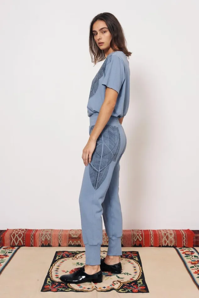 Raquel Allegra Bottoms Women Vintage Fleece French Blue Kongo Pant