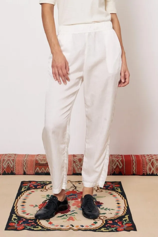 Raquel Allegra Bottoms Women Washed White Fez Pant
