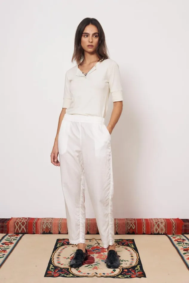 Raquel Allegra Bottoms Women Washed White Fez Pant