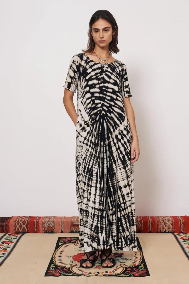 Raquel Allegra Dresses Women Black And Dirty White Bantu Maxi Dress