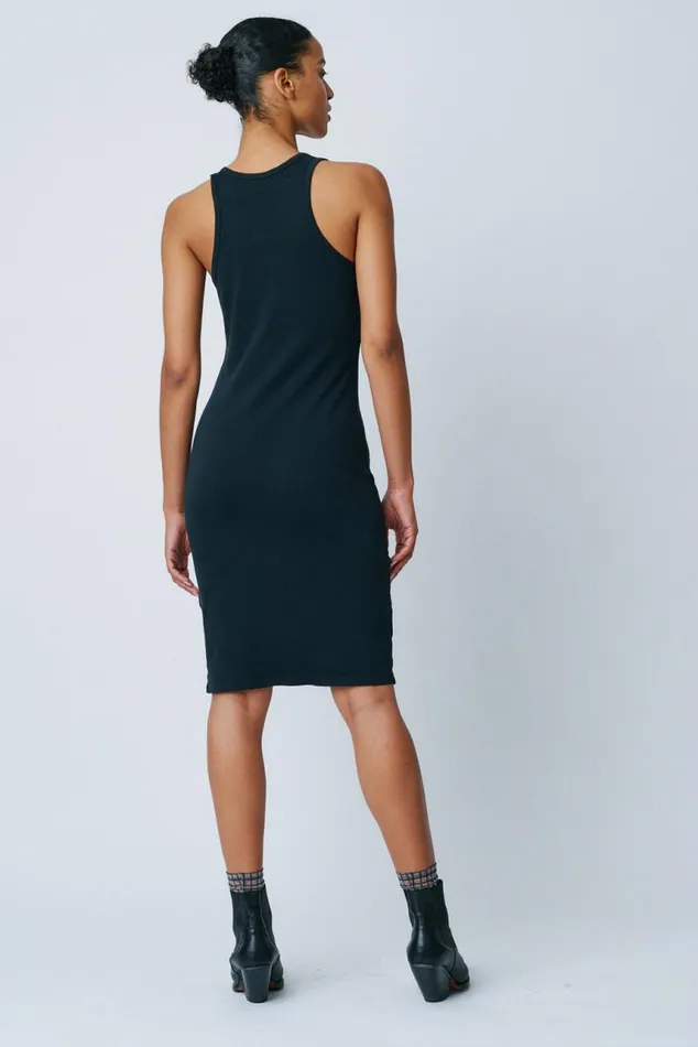 Raquel Allegra Dresses Women Black Classic Jersey Racerback Tank Dress