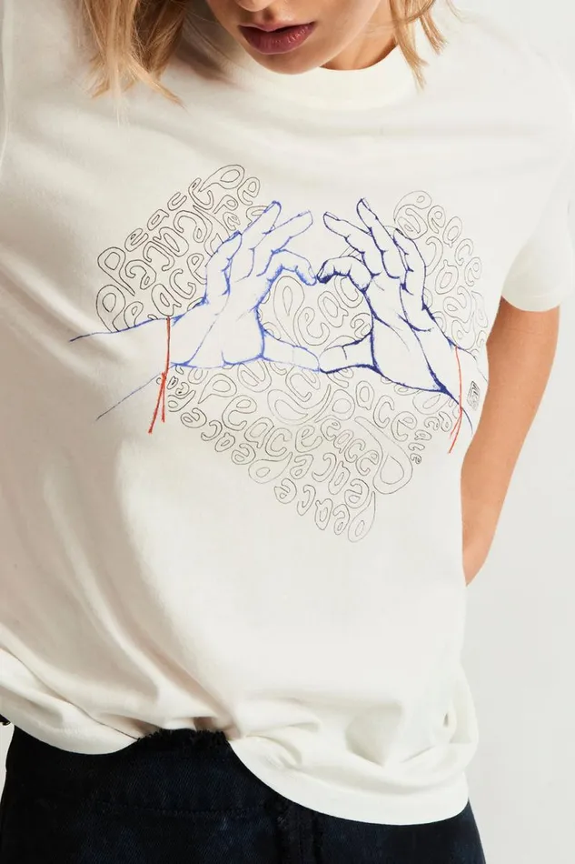 Raquel Allegra Dresses Women Dirty White Betty Tee