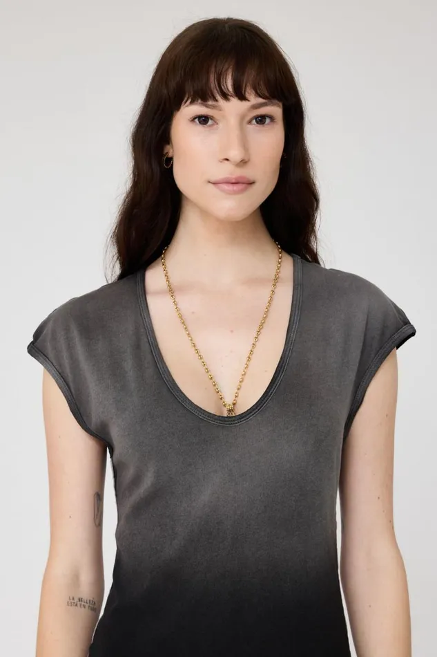Raquel Allegra Dresses Women Faded Black Century Dress