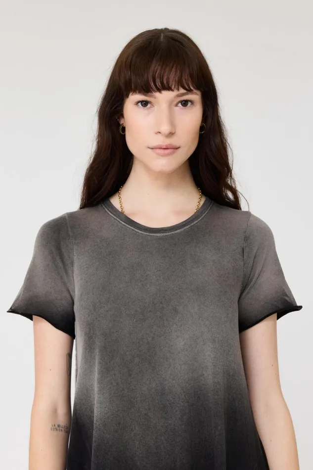 Raquel Allegra Dresses Women Faded Black Short Sleeve Drama Maxi