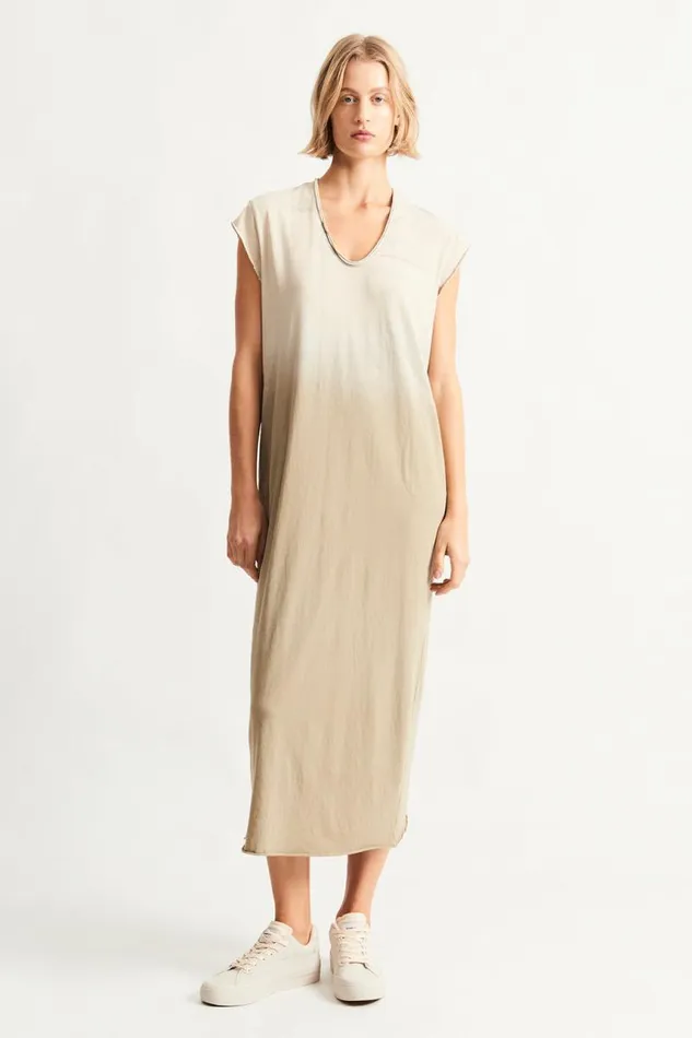 Raquel Allegra Dresses Women Faded Sand Cocoon Dress