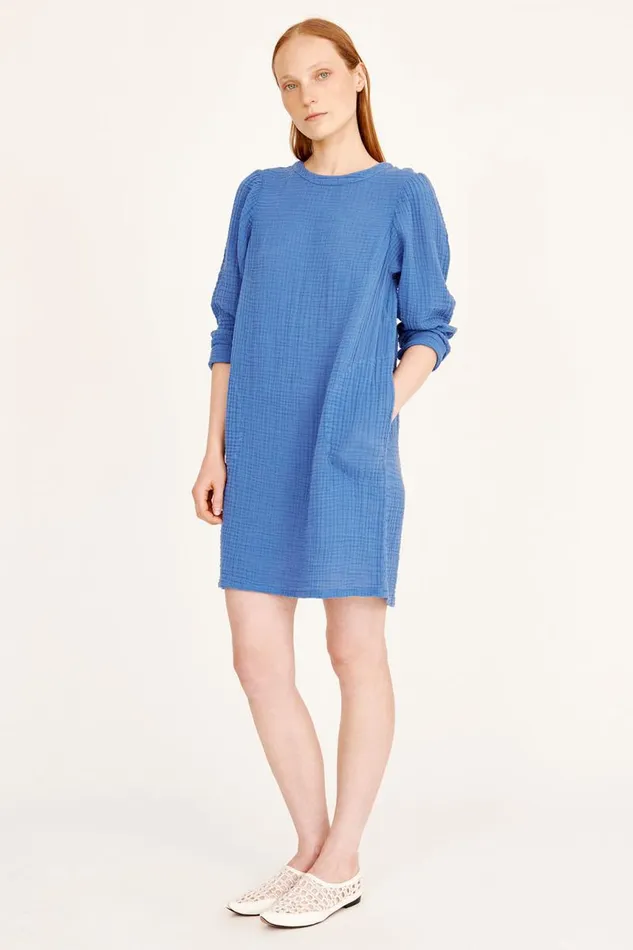 Raquel Allegra Dresses Women Gauze Dusty Blue Hyperion Dress