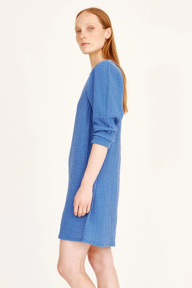Raquel Allegra Dresses Women Gauze Dusty Blue Hyperion Dress