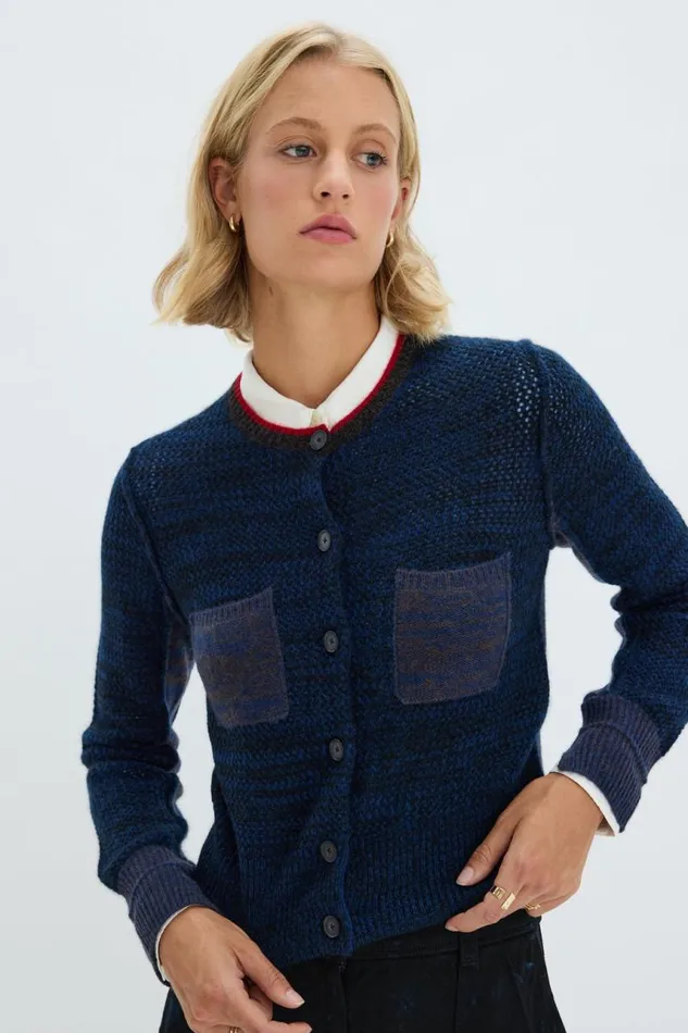 Raquel Allegra Dresses Women Indigo Cashmere Lina Cardigan