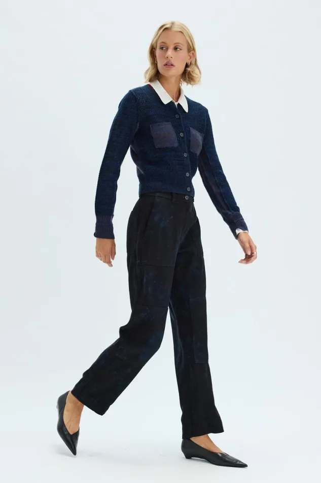 Raquel Allegra Dresses Women Indigo Cashmere Lina Cardigan