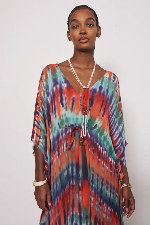 Raquel Allegra Dresses Women Rainbow Kigali Silk Caftan