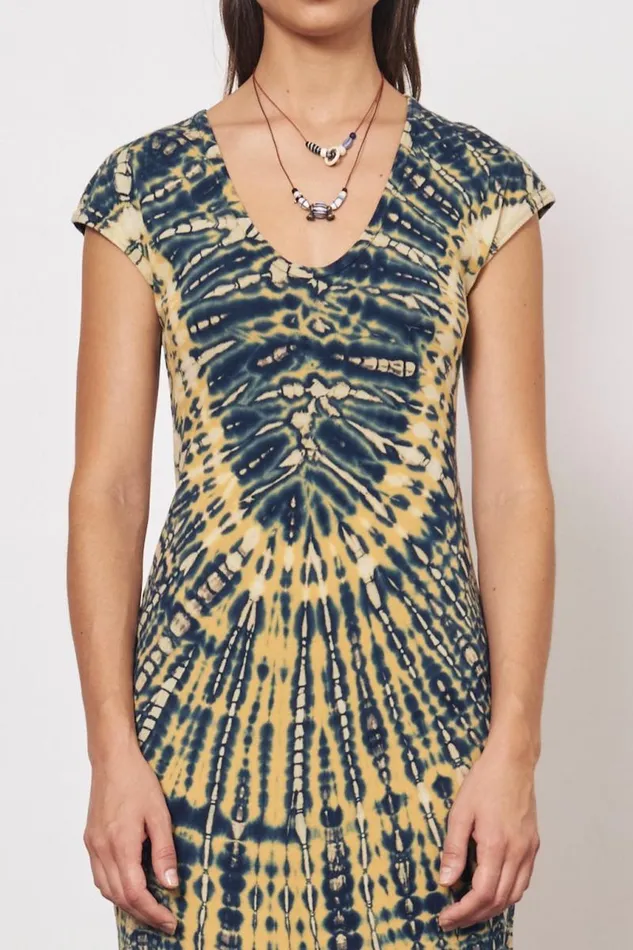 Raquel Allegra Dresses Women Yellow And Navy Zanzibar Midi Dress