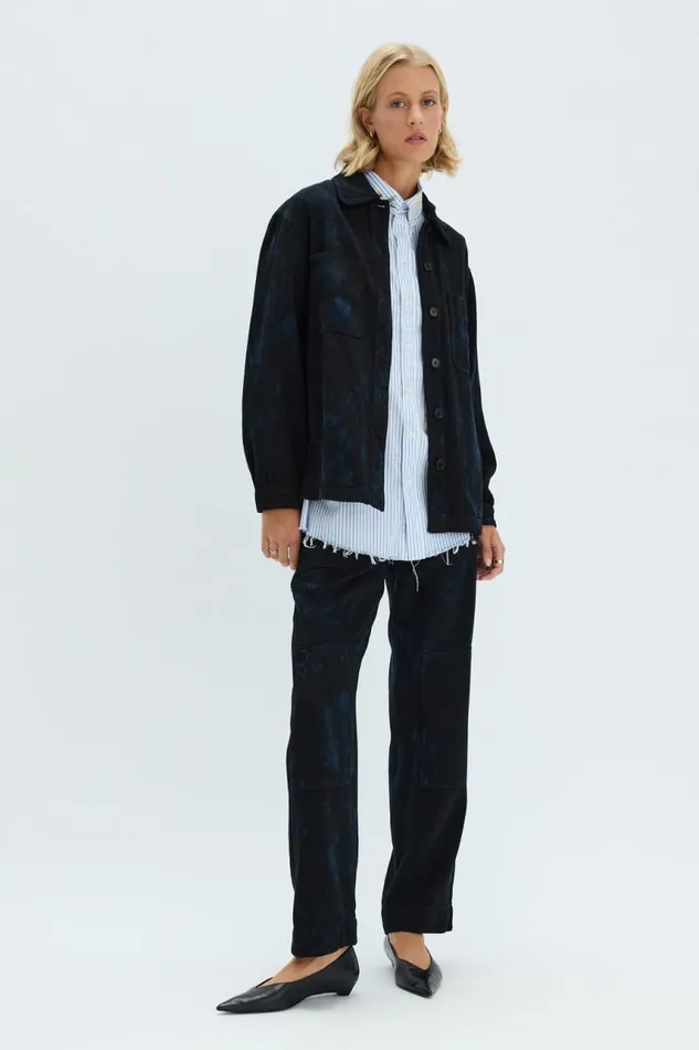 Raquel Allegra Jackets Women Dark Indigo Denim Explorer Jacket