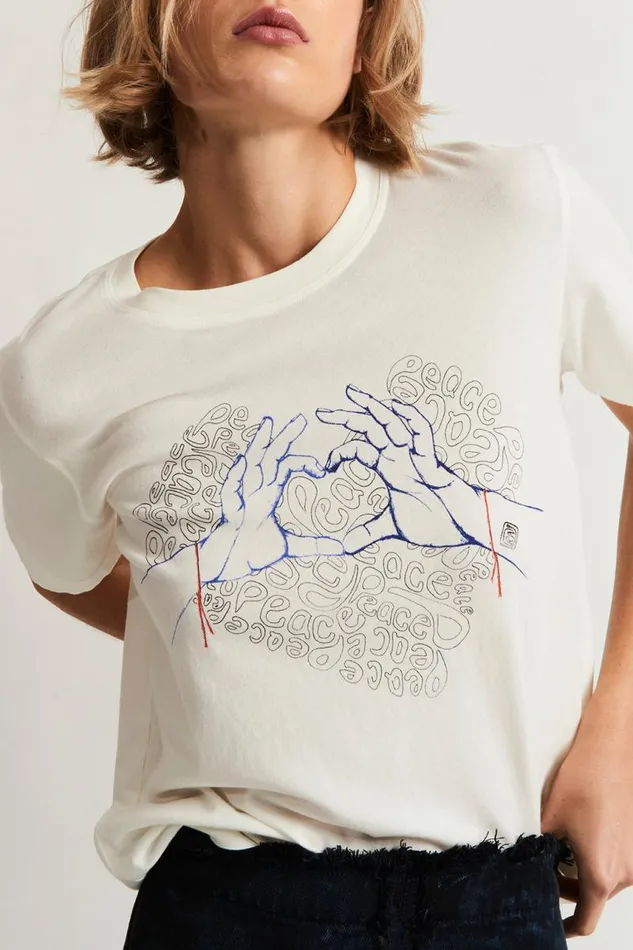 Raquel Allegra Jackets Women Dirty White Betty Tee