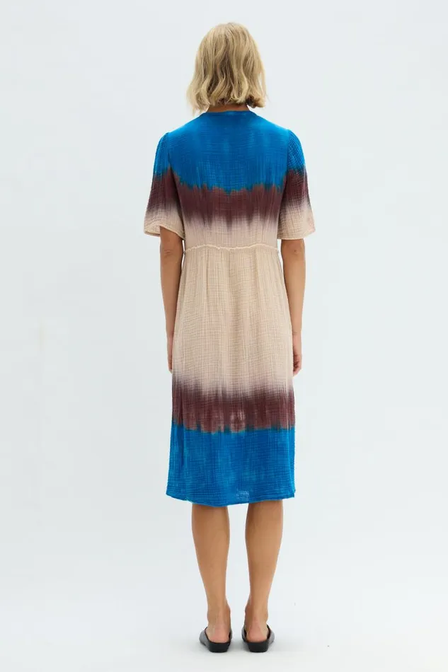 Raquel Allegra Jackets Women Lapis Multi Dual Gauze Garden Dress