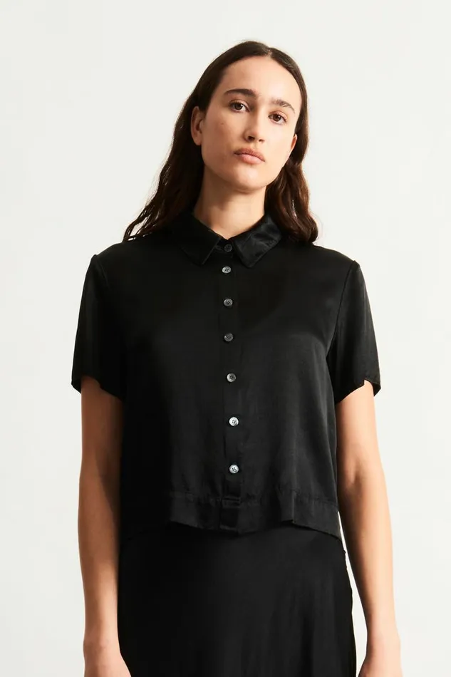 Raquel Allegra Sweaters and Knits Women Black Calista Blouse