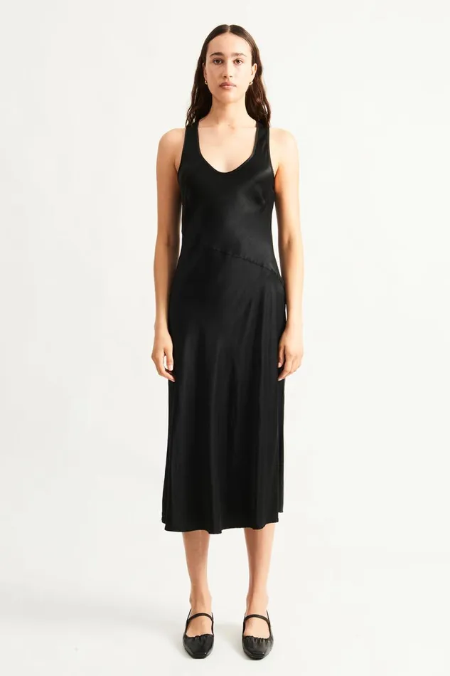Raquel Allegra Sweaters and Knits Women Black Valentina Midi Dress