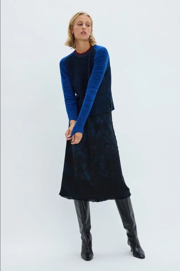 Raquel Allegra Sweaters and Knits Women Indigo Cashmere Lilith Sweater