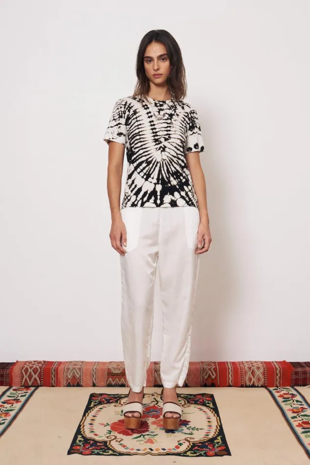Raquel Allegra TShirts Women Black And Dirty White Boy Tee