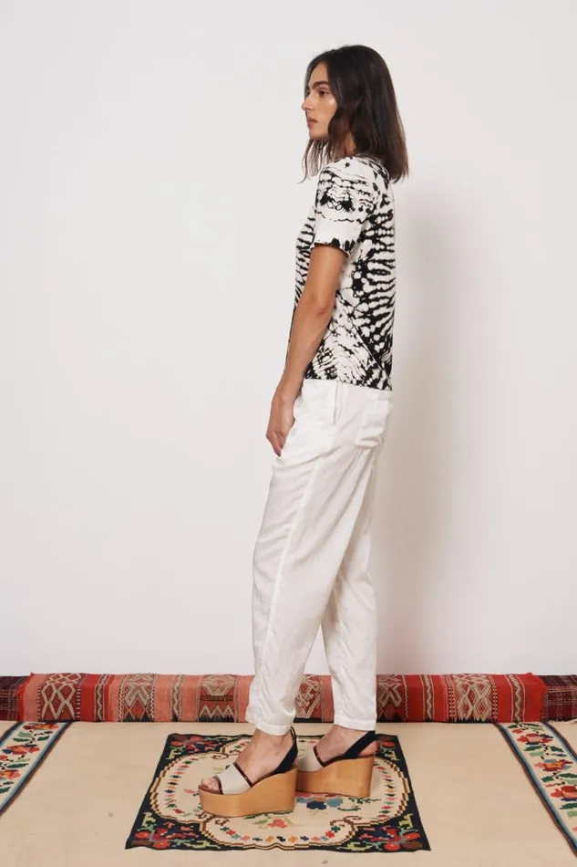 Raquel Allegra TShirts Women Black And Dirty White Boy Tee