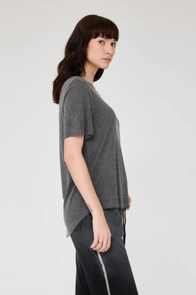 Raquel Allegra TShirts Women Charcoal Boxy Tee