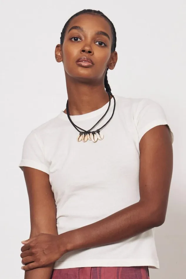 Raquel Allegra TShirts Women Dirty White Liv Tee