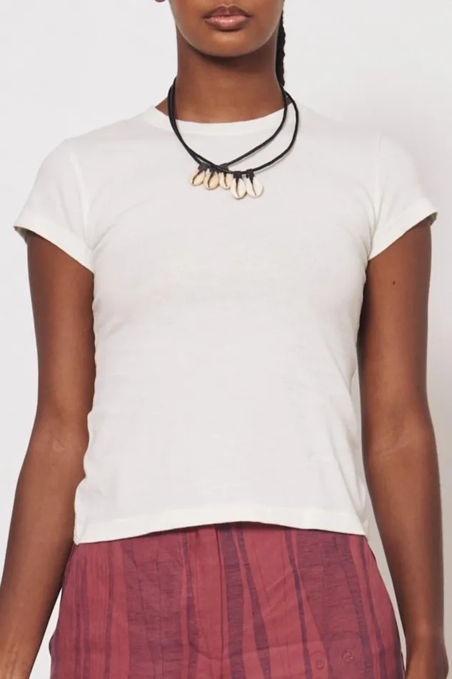Raquel Allegra TShirts Women Dirty White Liv Tee