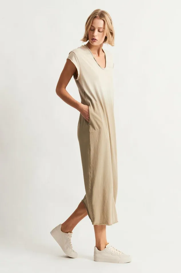 Raquel Allegra TShirts Women Faded Sand Cocoon Dress