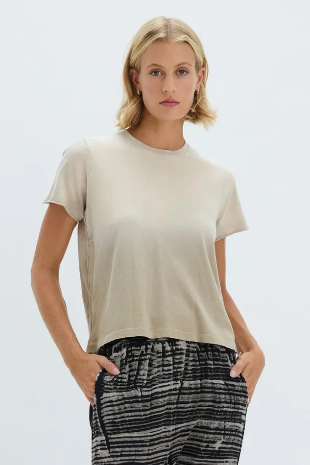 Raquel Allegra TShirts Women Faded Sand Liana Tee