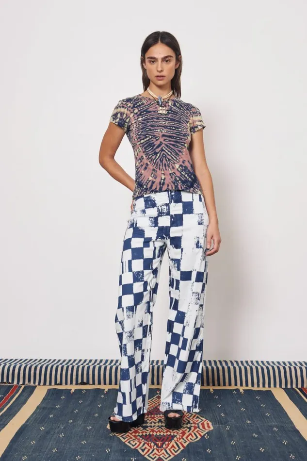 Raquel Allegra TShirts Women Jasper And Navy Liv Tee