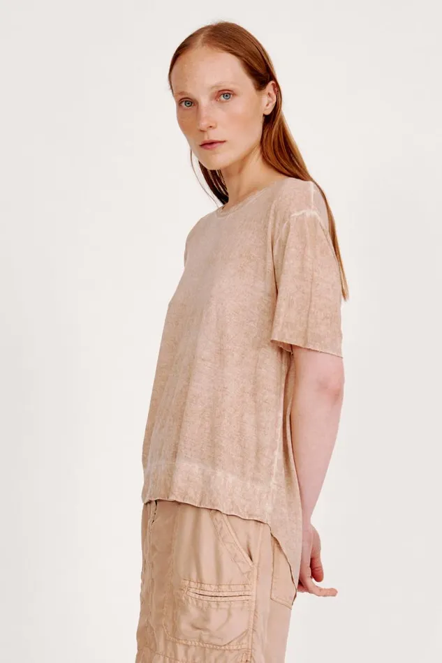 Raquel Allegra TShirts Women Khaki Boxy Tee