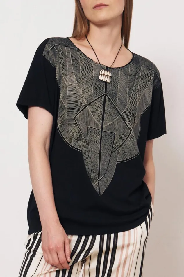 Raquel Allegra TShirts Women Vintage Fleece Black Kibo Tee