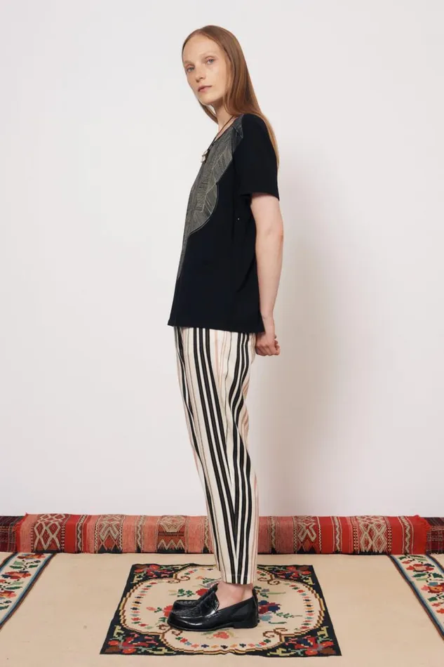 Raquel Allegra TShirts Women Vintage Fleece Black Kibo Tee