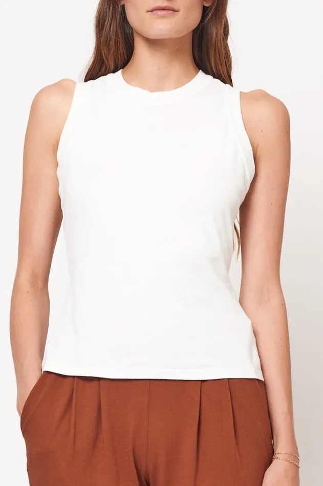 Raquel Allegra TShirts Women Washed White Leigh Tank Top