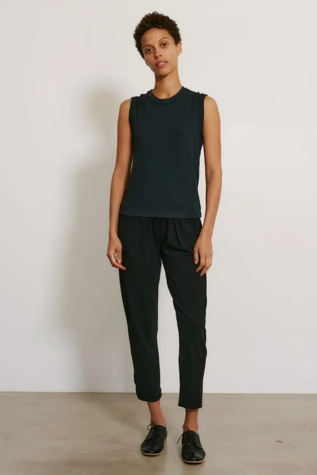 Raquel Allegra Tops Women Black Classic Jersey Kate Tank
