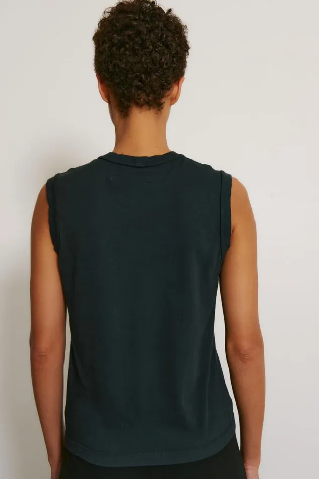 Raquel Allegra Tops Women Black Classic Jersey Kate Tank