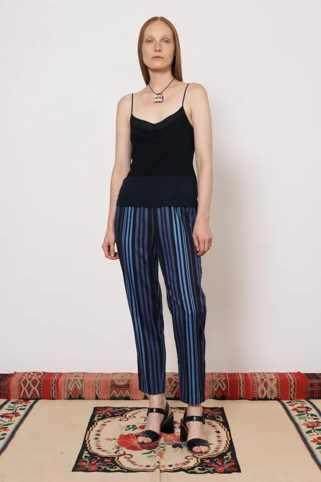 Raquel Allegra Tops Women Black Fulani Tank Top